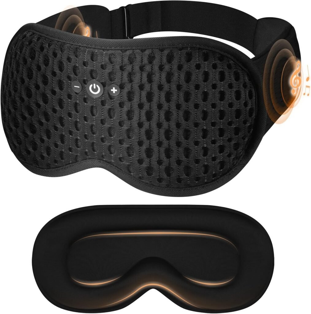 Adjustable 3D Contoured Sleep Mask with Bluetooth...