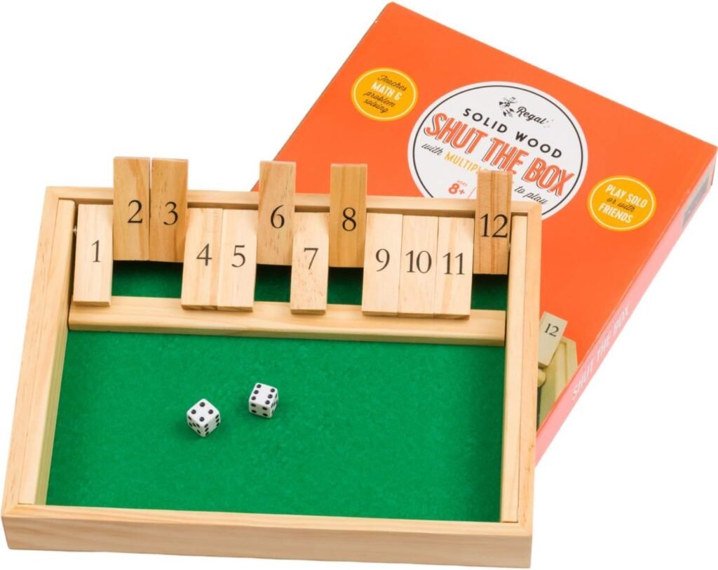 Regal Games Shut The Box - Fun Table Math Game with...