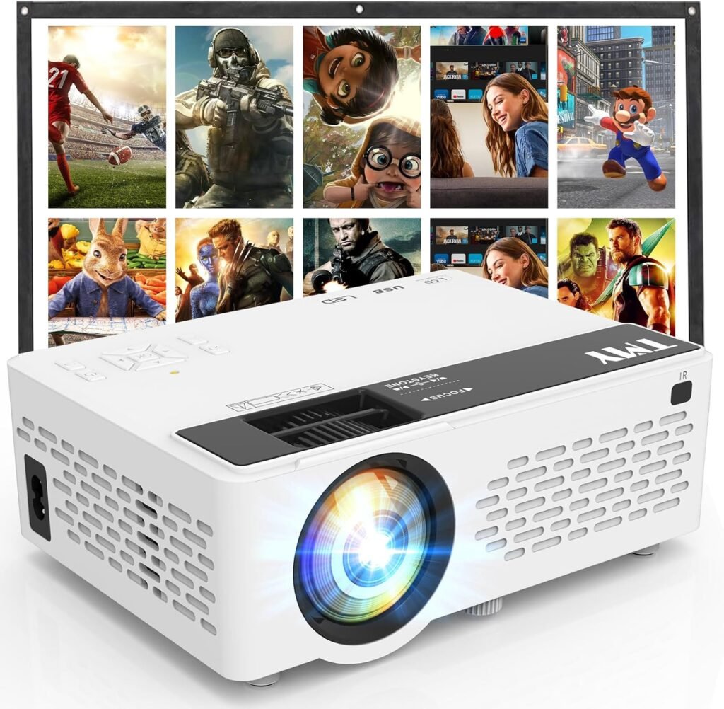 TMY 1080P Full HD Portable Mini Projector, Upgraded...
